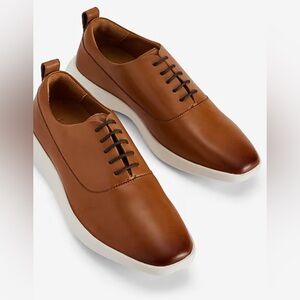 Express Men’s Brown Leather Lace Up Everyday Performance Hybrid Sneakers Size 9